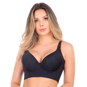 Women's Deep Cup Bra Hide Back Fat Full Back Coverage Push Up Bra With Shapewear Incorporated 