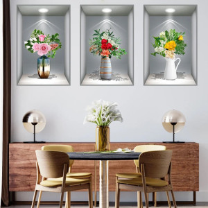Hot Sale 49% OFF-3D Flowers Vase Wall Sticker