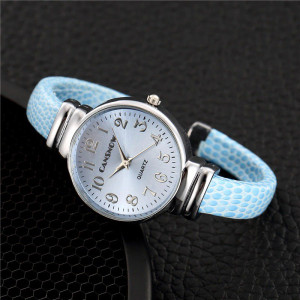 Ultra Slim Leather Quartz Bracelet Watch 