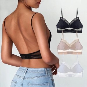 Women's collection--Starry Bra - Low Back Wireless Lifting Lace Bra