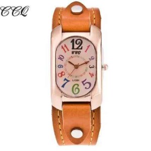 Leather Quartz Stone Women's Watch