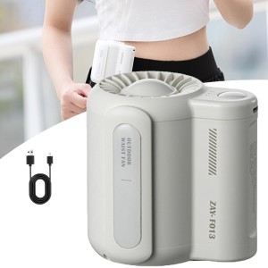 Bladeless white Waist Mounted rechargeable Fan