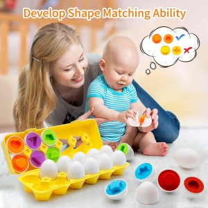 Matching Eggs for Toddlers 1-3, 12PCS Preschool Educational Learning Color & Shape