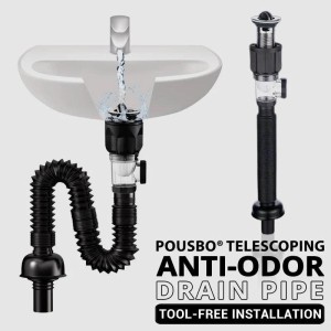 Telescopic drain pipe against odor 