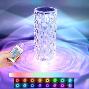 Rechargeable Remote Control Rose Crystal Lamp 