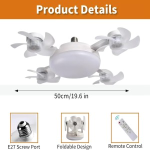 2-in-1 Remote-Controlled LED Ceiling Fan Light