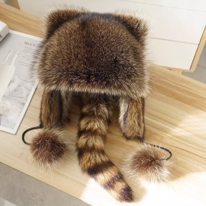 Winter Cute Raccoon Plush Hats
