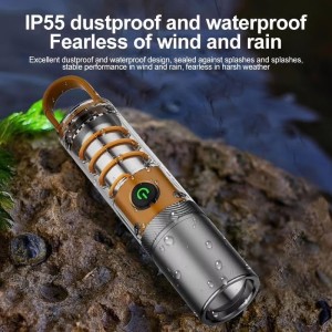 Rechargeable LED Flashlight with 360° Camping Lantern