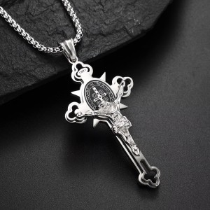 Power Cross Pendant Necklace/Silver