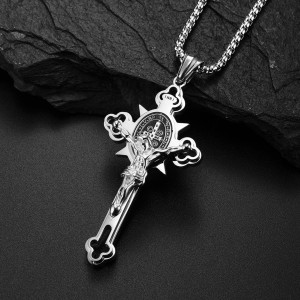 Power Cross Pendant Necklace/Silver