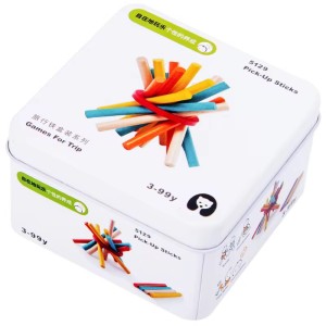 Multifunction Wood Mini Iron Box 3D Jigsaw Puzzles Building Block Dominos Children