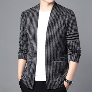 Men's Korean style casual spring and autumn knitted sweater cardigan jacket