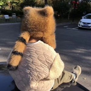 New Raccoon Tail Plush Ear Protection Hat