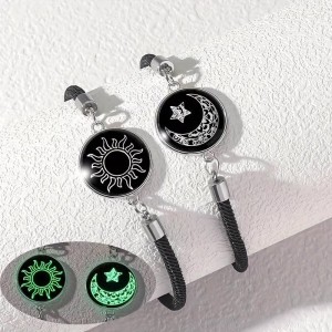 Two-piece sun and moon bracelet set