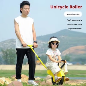 Kids Balance Unicycle with Push Handle Parent Child Walking Toy