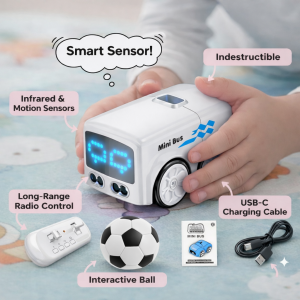 Smart Interactive RC Mini Bus – Gesture, Line-Tracking & Remote Toy