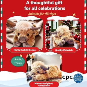 Cute Cartoon Highland Cow Cuddly Toy