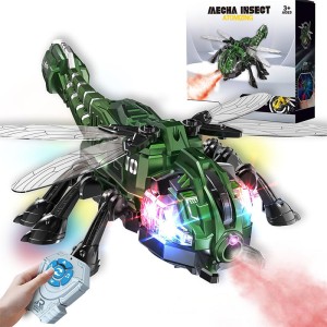 2.4G Remote Control Dragonfly Mechanical Spray Insect with Music and Lights Holiday Toys