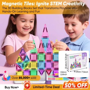 Magnetic 3D Educational Tiles Building Blocks 40-PCS