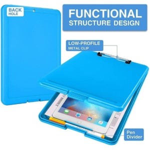 Plastic Storage Clipboard File Box Case Document Organizer 