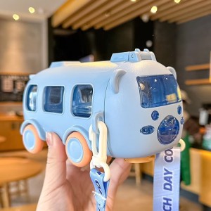 Portable Water Cup in Bus Shape with Strap 650 ml