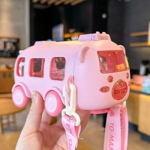 Portable Water Cup in Bus Shape with Strap 650 ml