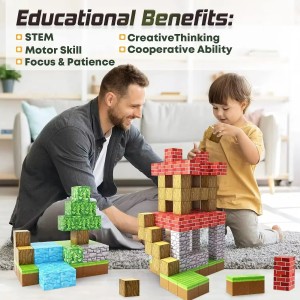100PCS Magnetic Blocks Build World 