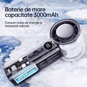 Portable outdoor high-speed cooling fan with transparent cool mecha shape