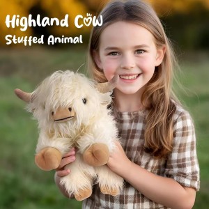 Highland Cow Plush Toy Adorable Fluffy Lavender