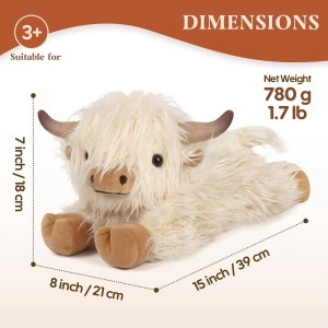 Highland Cow Plush Toy Adorable Fluffy Lavender