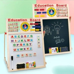 Double sided white and black board with 10 creative activities