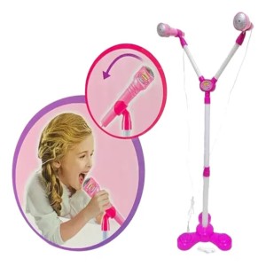 Kids Plastic Microphone Stand Karaoke Music 